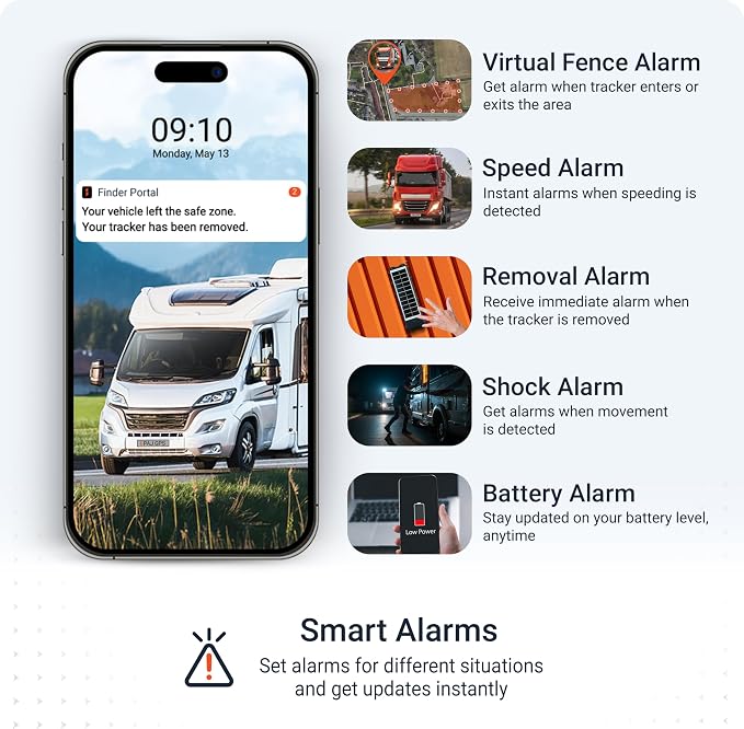 PAJ GPS Solar Tracker with 3 Month Subscription Included, 4G Real-Time GPS Tracker for Vehicles, Anti-Theft Tracking Device with Solar Panel, Waterproof, Long Battery Life