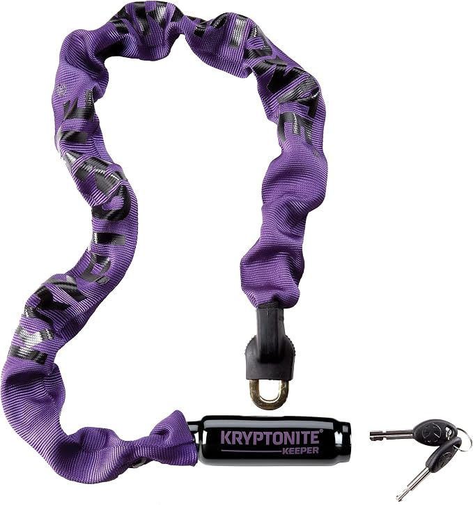 Kryptonite Keeper 785 Bike Chain Lock, 2.8 Feet Long Heavy Duty Anti-Theft Bicycle Chain Lock with Keys for Bike, Motorcycle, Scooter, Bicycle, Door, Gate, Fence | chain-bike-locks