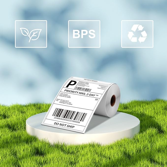 D450BT Bluetooth Shipping Label Printer & 250Pcs*2 4x6 Roll Thermal Labels, Wireless Label Printer for Small Business, Thermal Printer for Shipping Labels
