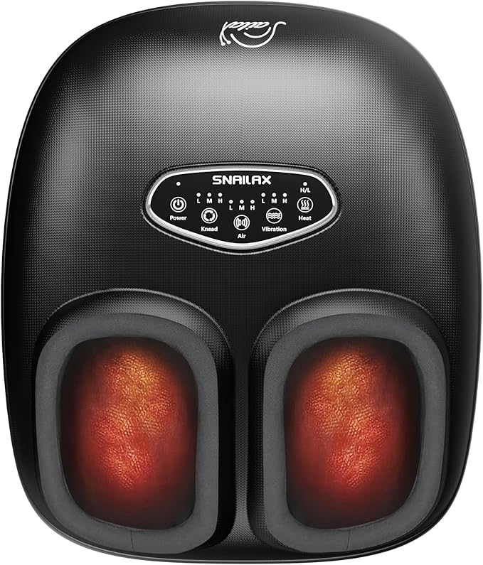 Snailax Shiatsu Foot Massager with Heat - Deep Kneading, Compression, Vibration, 2026 Feet Massager Machine for Plantar Fasciitis, Neuropathy, Foot Warmer, Size 13, Gifts Father Day for Dad, Men