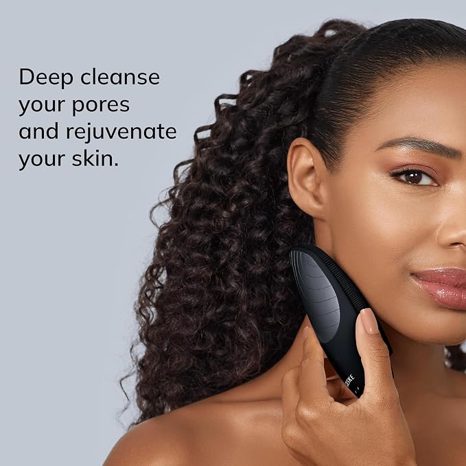 GESKE SmartAppGuided Sonic Thermo Facial Brush | 6 in 1 | Skin Cleansing | Cleansing Brush with Thermal Function | Electric Facial Massager
