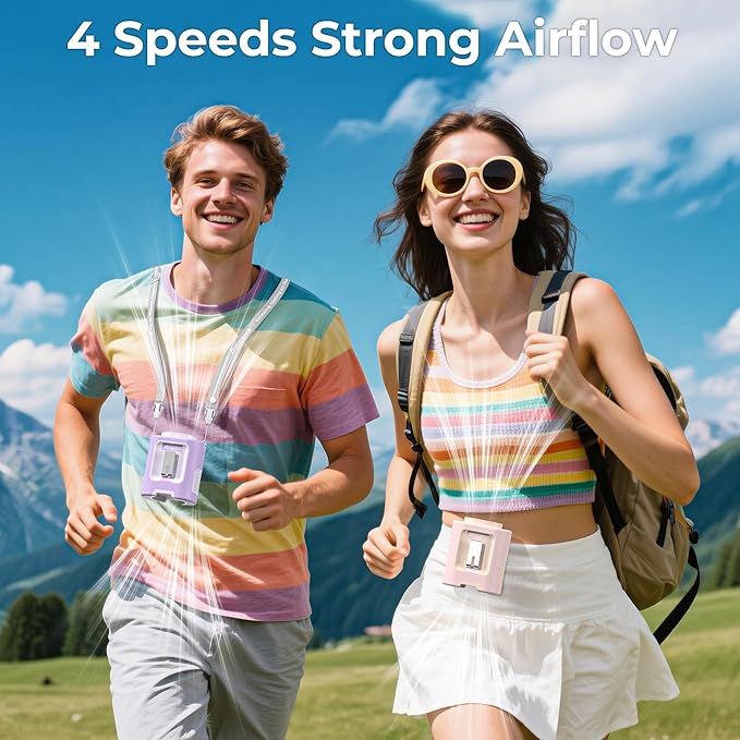 AMACOOL Mini Portable Waist Fan Clip on, Birthday Gifts for Mother Mom Her Girl, 13000RPM Rapid-Cooling Personal Neck Fans, Wearable Shirt Belt Fan for Women Men Outdoor Work Jobsite Travel Camping