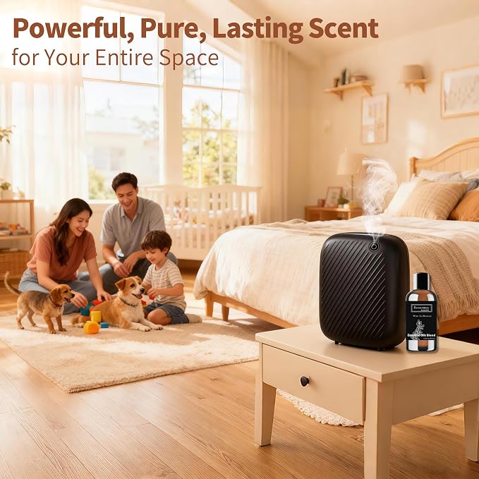 Smart Waterless Essential Oil Diffuser, 400ML Diffuser with 100ML Fragrance Scent Oils for Scent Air Machine with 12A1V Power Adapter for Large Room and Commercial Use, Cover Up to 2000 Sq.Ft