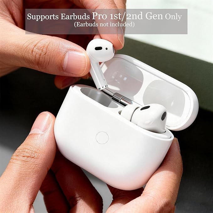 Replacement Wireless Charging Case Compatible with AirPods Pro1/2 USB-C | Wireless Charging USB-C Advanced Chip 600mAh large-capacity battery One-Click Sync 15-Minute Quick Charge