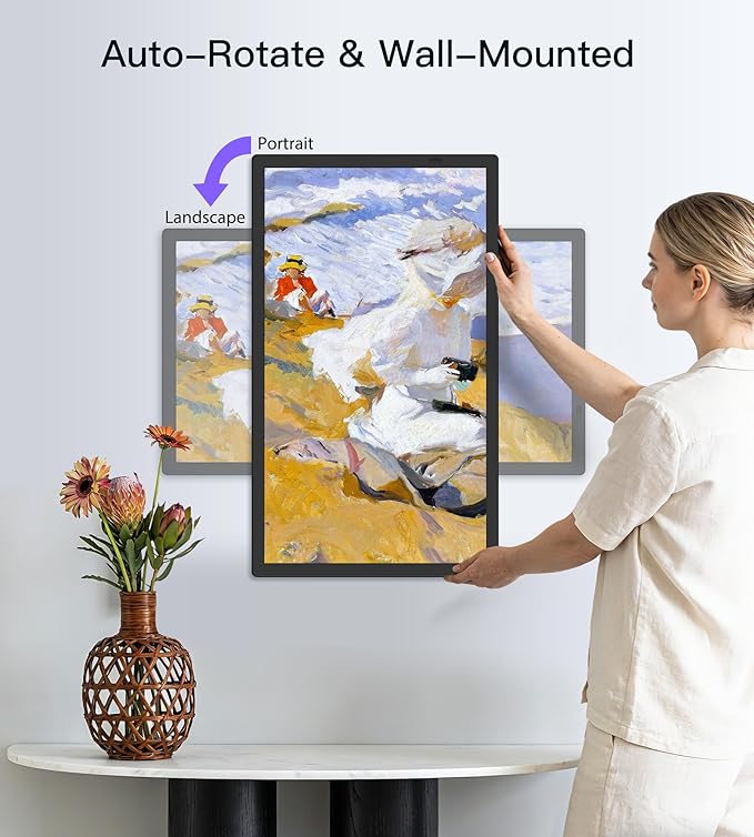 Uhale 21.5 Inch Large Digital Picture Frame WiFi with Remote Control, 1920 x 1080 FHD IPS No Touch Screen Electronic Photo Frames with 64GB, Support SD USB, Share Photos Videos Instantly