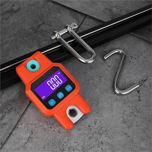 300kg Rechargeable Digital Eletronicos Scale Backlight Hanging Hook Scale Fishing Travel Weighing Scale(Orange)