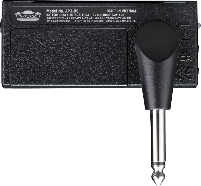 Vox amPlug 3 US Silver Headphone Guitar Amplifier w/ 2 Channels, Stereo Effects, Built-in Rhythms, and Aux in Jack