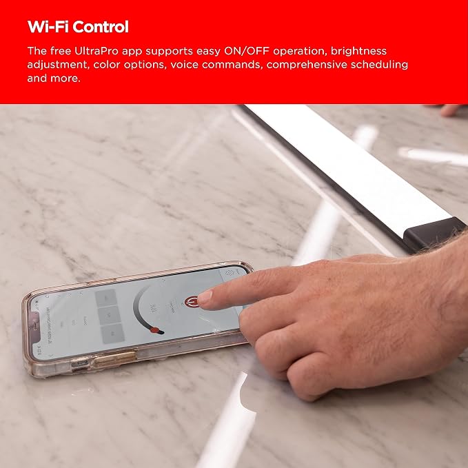 UltraPro Smart Wi-Fi 36 inch Plug-in Under Cabinet Lights, Color Changing, Compatible with Alexa, Works with Google Assistant, Under Cabinet Lighting, Under Counter Lights for Kitchen 57073