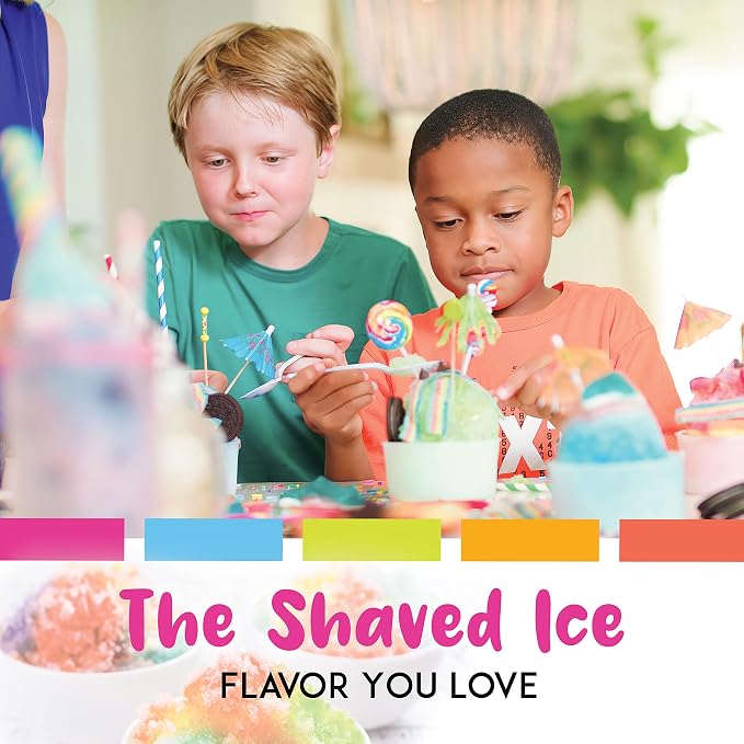 Hawaiian Shaved Ice HomePro Snow Cone and Shaved Ice Machine featuring blade adjustment knob bundled with Hawaiian Shaved Ice Mini Snow Cone Machine - Portable Countertop Ice Shaver with No Slip Base