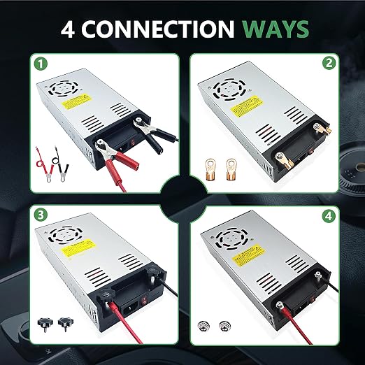 12V Power Supply AC to DC Converter 110V/120V to 12V 30A 360W Transformer LED Driver Smart Cooling Fan Designed for LED Strip CCTV and Car Devices (DC12V, 12V-30A-360W)
