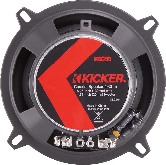 KICKER 51KSC504 KS-Series 5.25" Coaxial Speakers with .75" tweeters, 4-Ohm, Pair