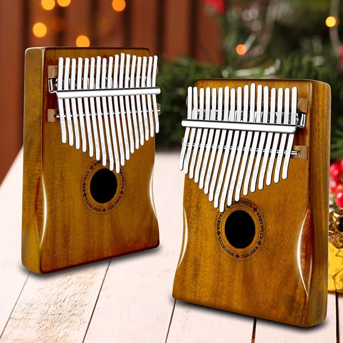 EASTROCK Kalimba Thumb Piano 17 Keys Portable Mbira Finger Piano with Study Instruction and Tune Hammer Acacia/Koa Wood Kalimba Gift for Kids Adults Beginners Professional (Acacia Hand Rest)