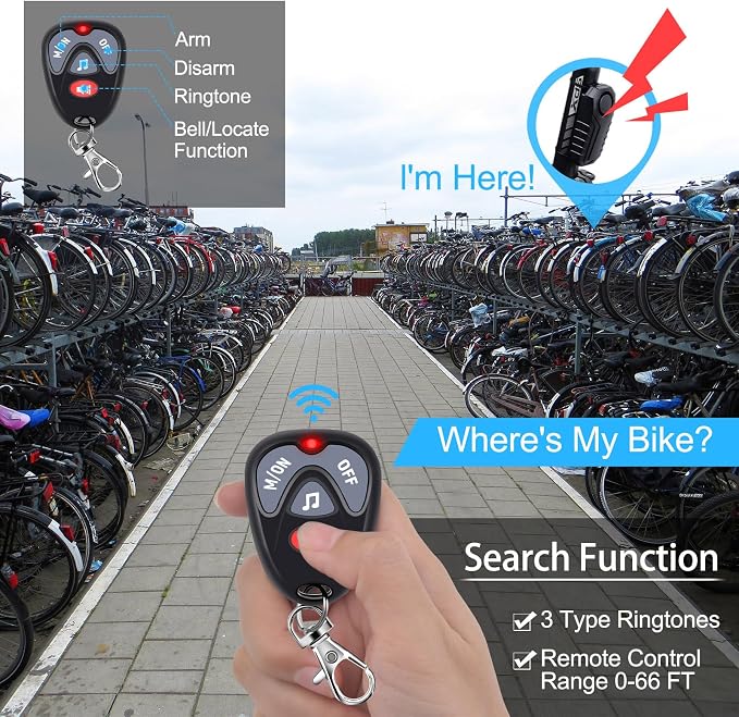 Bike Alarms 2Pack, Motorcycle Alarm with Remote, Electric Scooter Alarm System Anti Theft, Vibration Motion Sensor Security Adjustable Sounds & Sensitivity113dB Super Loud IP65 Waterproof