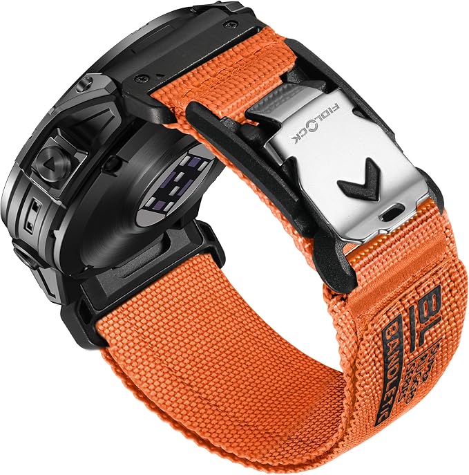 Bandletic Compatible with Garmin Fenix 6 Watch Band - 22mm Easy-Fit Rugged Nylon Strap with Magnetic Fidlock V-Buckle for Fenix 8 47mm/7 6 Pro/5 Plus/Forerunner 965/945/Instinct 3 2/Quatix 7/Approach