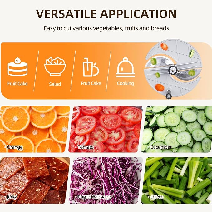 Manual Vegetable Fruit Slicer, Commercial Vegetable Cutter with 0-0.5"/0-13mm Thickness Adjustable, Stainless Steel Veggie Food Slicing Machine for Potatoes Lemons Tomatoes Onions