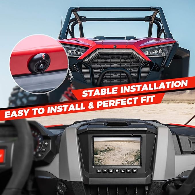 KEMIMOTO PRO XP Front Camera Kit, 720P HD Wide 170-Degree Visual Angle for 7 inch Ride Command Accessories Compatible with Polaris RZR PRO XP XP 4 Turbo 1000 900 PRO R (IP67 Waterproof)