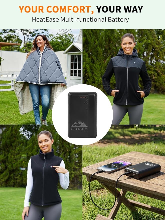Rechargeable Portable Charger,12V/5V 15000mAh Battery Pack With DC/USB Output, Portable Power Bank for heated Blanket,Heated Vest, Heated Jacket,Heating Clothing,Heated Camping Chair and Phones