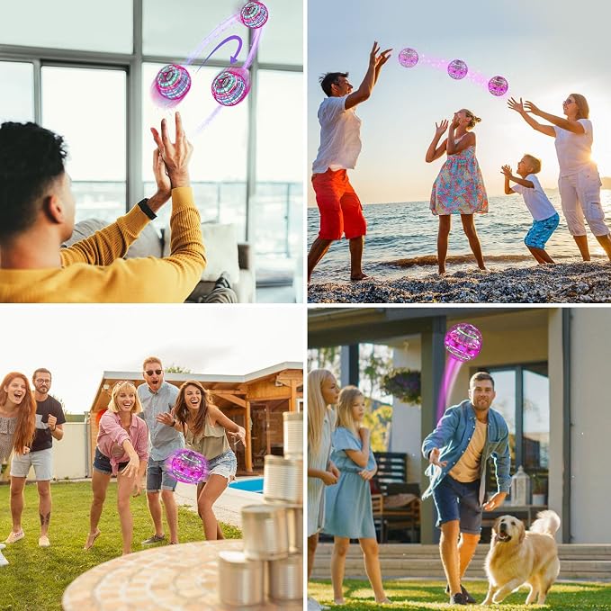 XINHOME Flying Ball Orb Toys Hover Soaring Flying Toy Globe Shape Magic Boomerang Spinner Hand Controller Mini Drone for Kids Adults Outdoor Indoor (Pink)