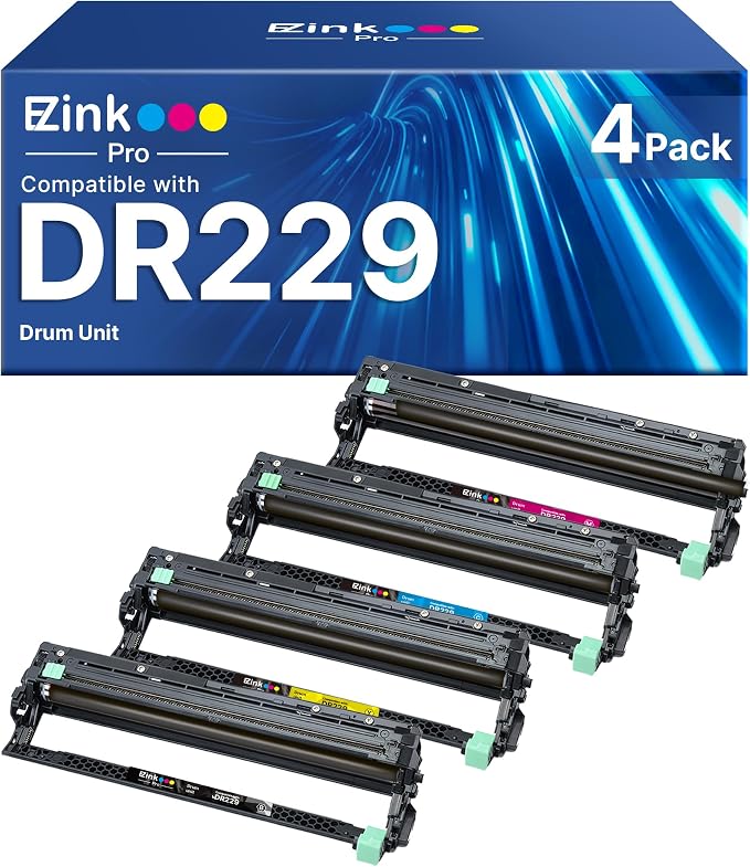 E-Z Ink Pro Compatible DR229CL Drum Unit Replacement for Brother DR229CL use with TN229 TN229xl Compatible with Brother MFC-L3780CDW MFC-L3720CDW HL-L3220CDW HL-L3280CDW Printer (4 Pack)