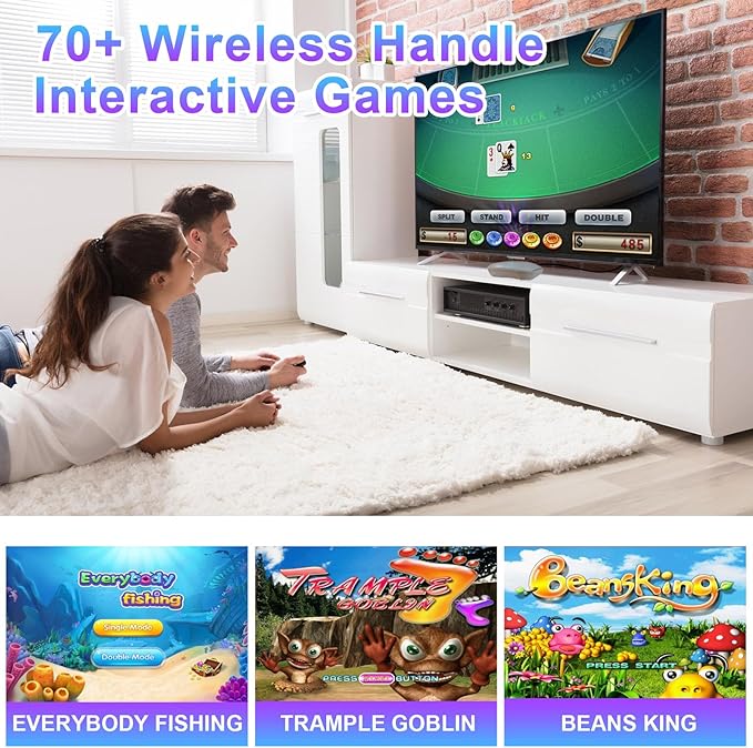 YRPRSODF TV Game Console Built in 100+ Gam ES, Video Game Machine with 2.4G Wireless Gamepad Somatosensory Control, USB Plug and Play, Kid & Adult Interactive& Puzzle Games,Grey
