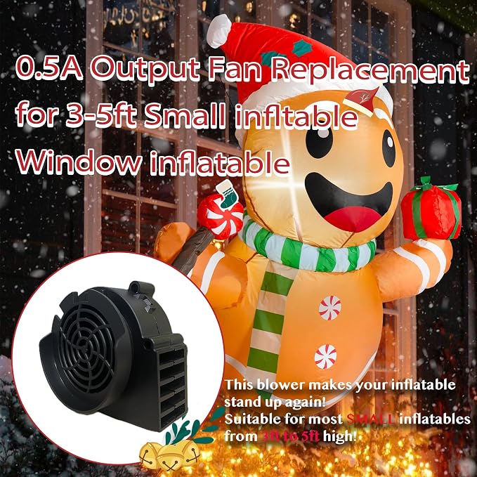 Easter Inflatable Fan Replacement, Adapter for Easter Inflatable Outdoor Decoration Blower for Xmas Blow Up Holiday Yard Inflatables, 0.5A Fan 0.75A Plug for Small Christmas
