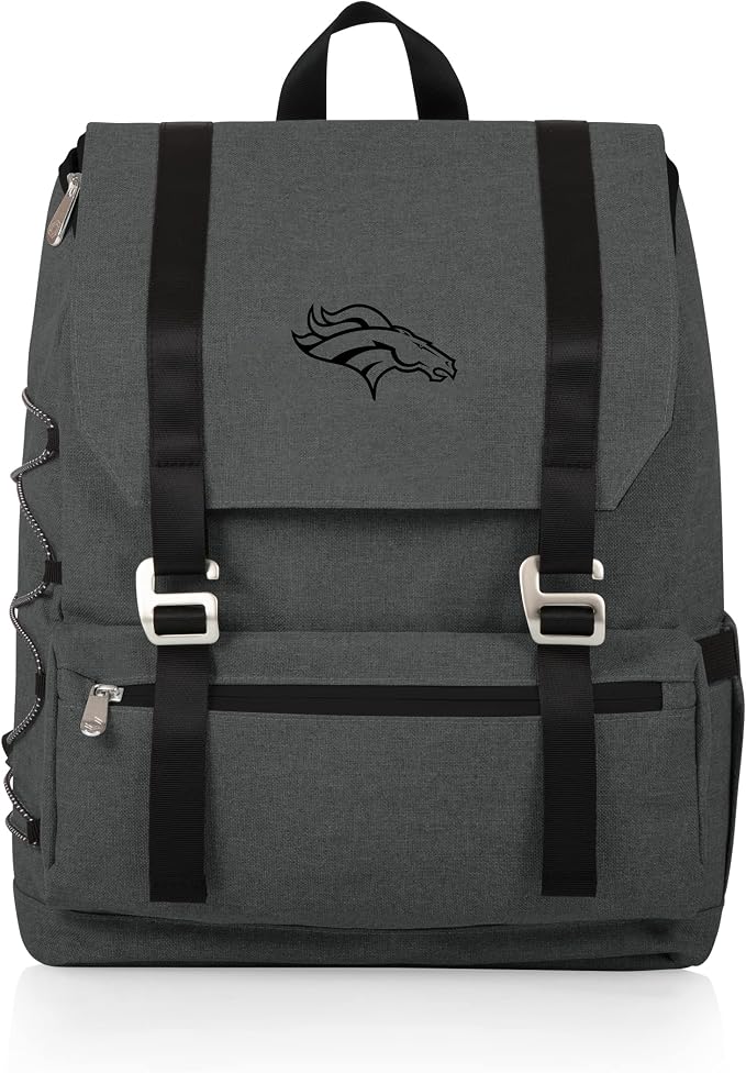 PICNIC TIME NFL Denver Broncos OTG Traverse Cooler - Soft Cooler, Hiking Backpack, Heathered Gray