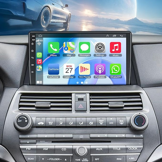 [8-core+64GB] Car Radio for Honda Accord 2008 2009 2010 2011 2012, 10.2' QLEDTouch Screen Support Wireless CarPlay & Android Auto, Bluetooth 5.2, GPS & WiFi, Backup Camera Car Stereo, Android 15