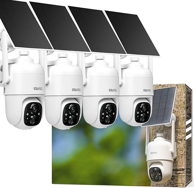 Vicohome 4CQ1 AI 2K Solar Security Camera Wireless Outdoor, Battery Powered,Two Way Audio,Motion Detection, 360° View,Easy to Setup,Color Night Vision,Audible Flashlight Siren,180 Days Exchange Policy