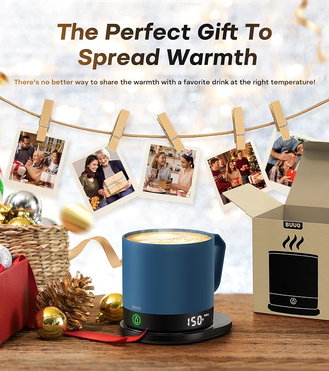 Heated Coffee Mug 14oz, Rechargeable Temperature Control Mug with Lid