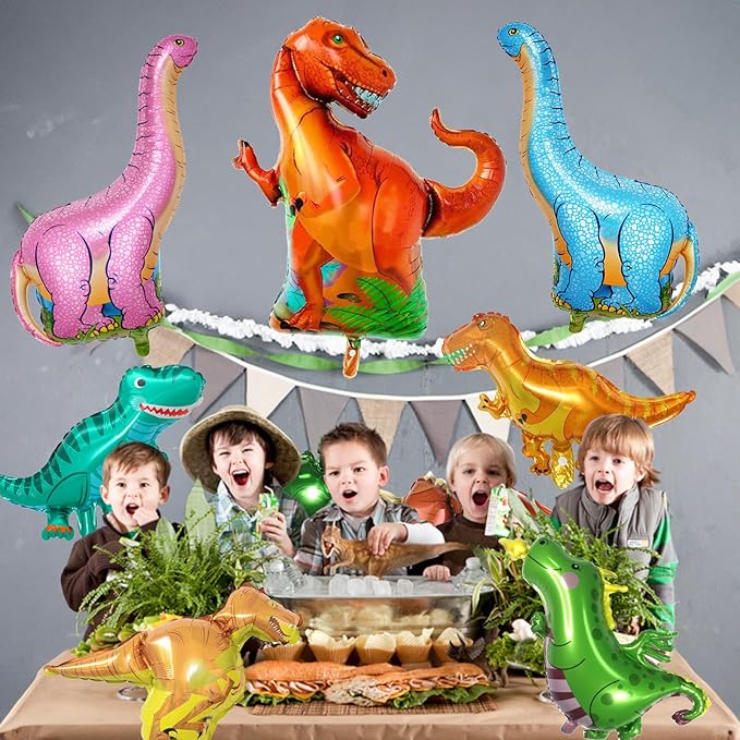 3-in-1 Electric Balloon Pump with Dinosaur Foil Balloons, 3-in-1 Electric Balloon Pump, Portable Electric Air Pump for All Balloons Inflatables Dual Nozzle Balloon Blower Machine