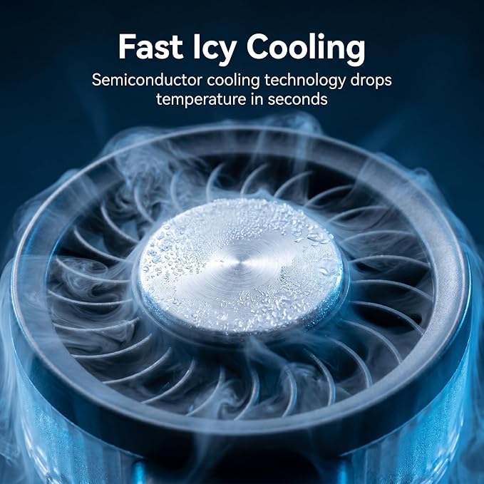 Portable Handheld Fan with Ice Cooler, 90° Flip Head, 3-in-1 Handheld Neck Desk Rechargeable Personal Fan,Up To 12H, 1-100 Speed 3600mAh 15000Rpm, for Travel Camping Home, Transparent, Black