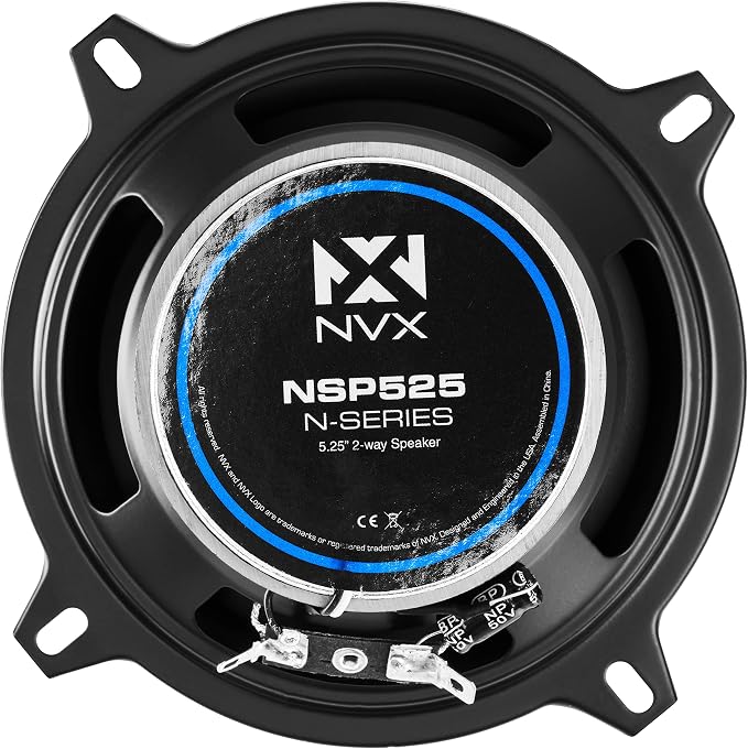 NVX NSP525 5.25" Car Speakers, 480W Max, 160W RMS, 2-Way Coaxial w/Silk Dome Tweeters & Built-in X-Overs, Easy to Install in Cars/Trucks/Doors (Pair)