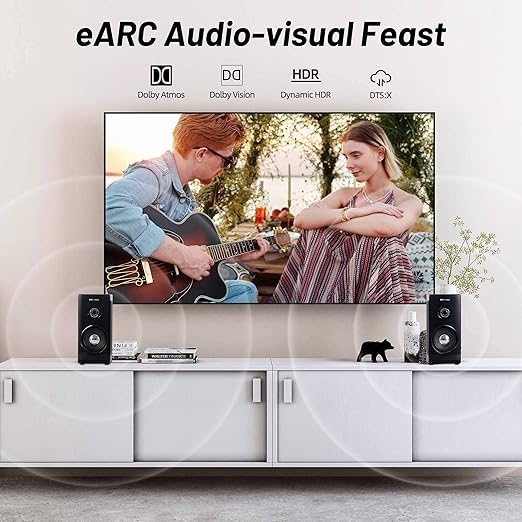 60Ft HDMI Cable Fiber Optic 8K 48Gbps, in Wall HDMI 2.1 Cord with Detachable Micro Connector, Supports 8K@60Hz 4K@120Hz Compatible with Projector, TV, PC, Monitor