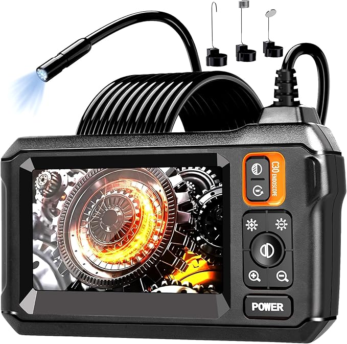Daxiongmao Endoscope Camera with Light, 1080P HD Borescope, IP67 Waterproof Snake Camera – Ideal for Inspecting Walls, Vents, Automotive Engines, Pipes – A Great Gift Tool for Men (50ft)
