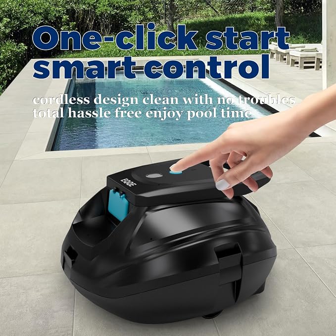 SP1 Cordless Robotic Pool Cleaner, Pool Robot, Floor Only Automatic Pool Vacuum for Cleaning Above-Ground Flat-Bottom Swimming Pools up to 860 sq.ft, 2.5h Fast Charging, 120 Mins Runtime