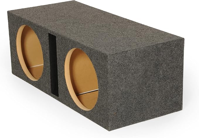 Q Power 10 Inch Dual Car Audio Subwoofer Enclosure Box, Shared Slot Port Vent, QBASS, Charcoal – Automotive Accessories and Equipment