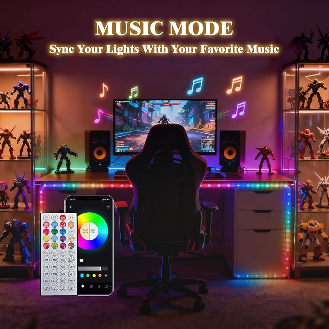 RGB Smart IC Strip Lights with APP Control, 33FT RGB+IC LED Color Changing Rope Lights Outdoor, 13MM Waterproof Neon LED Music Sync Tube Light for Bedroom Living Room Patio Christmas Hoilday