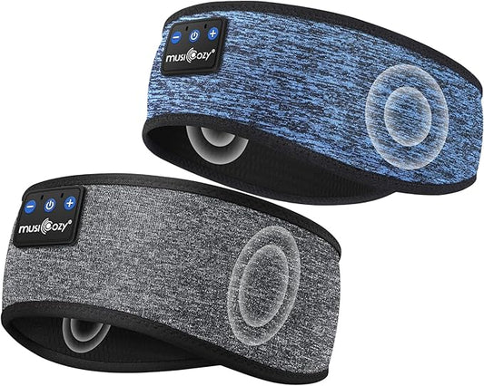 MUSICOZY Bluetooth 5.4 Sleep Headphones Sports Headband Headphones, Wireless Earphones Music Sleep Earbuds for Side Sleepers Sleeping Eye Mask for Women Men Workout Running Cool Unique Gifts