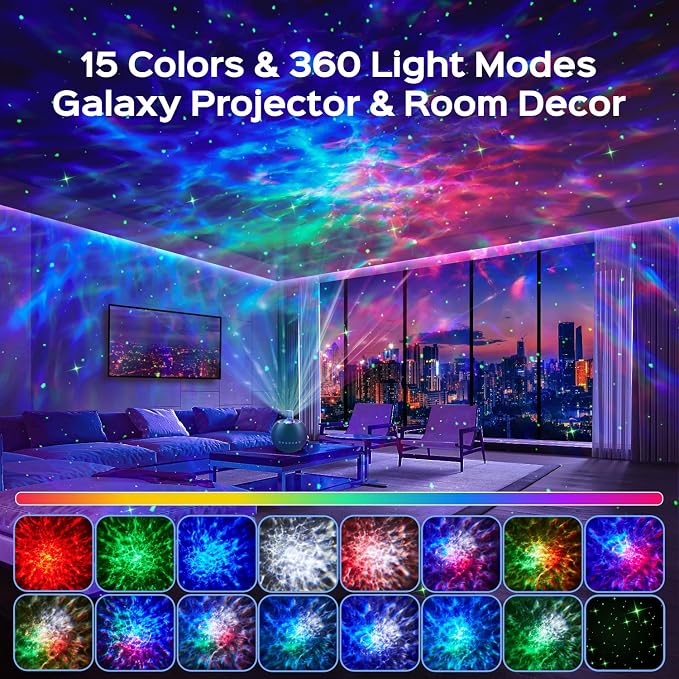 COOLNIGHT White Noise Sound Machine & Spectral Atmosphere Projector, 15 Soothing Pure Music & Nature Sounds, Premium Consumer Electronics Sleep Aid