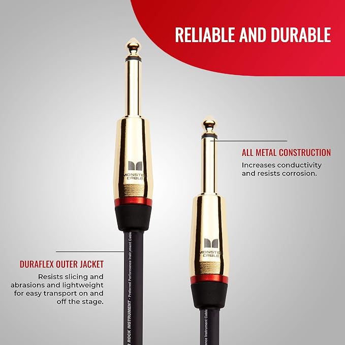 Monster MROCK2W3 3 Ft Prolink Rock Instrument Cable - Straight to Straight