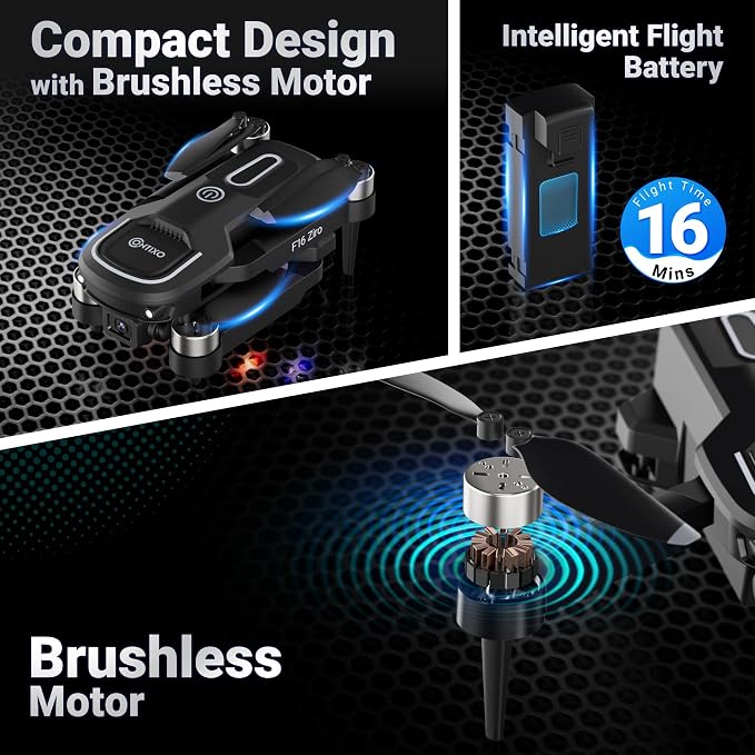 Contixo F16 Camera Drone For Kids, 360° Flip Brushless Motor 2.4G RC Quadcopter Foldable Gesture Control FPV Flying Drones with 17 Mins Intelligent Flight Time For Beginners children Indoor Outdoor