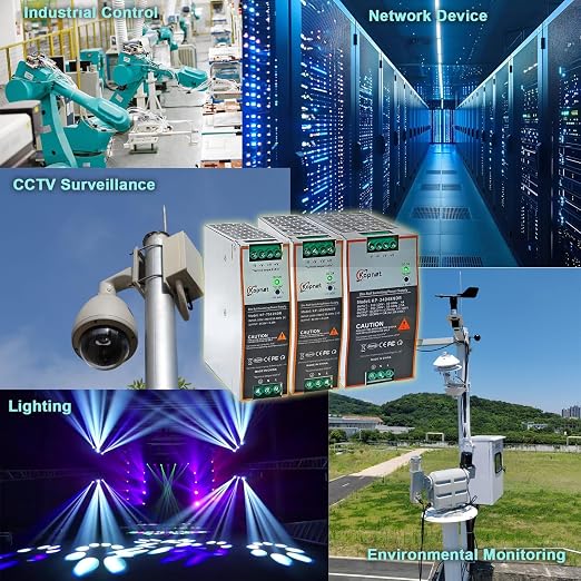 120W 24V Din Rail Mount Power Supply 24V Output AC-DC Industrial Power Adapter 100~240V AC Input Din-Rail Switching Power Supply with Over Temperature Short Circuit Protection