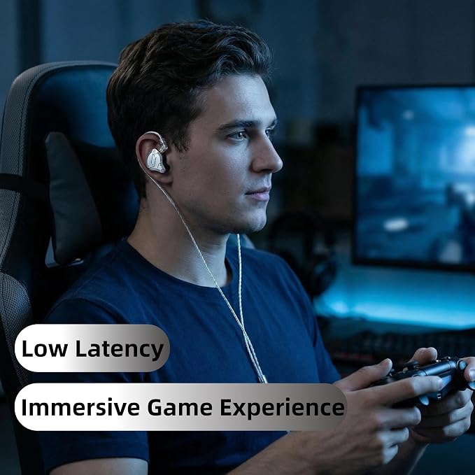 KZ ZS10 PRO in Ear Monitor Headphones, 4BA+1DD 5 Hybrid Driver Gaming Earbuds Wired Earphones, HiFi Clarity Sound Immersive Bass IEMs for Gaming Musicians Singers Audiophile (Purple with Microphone)