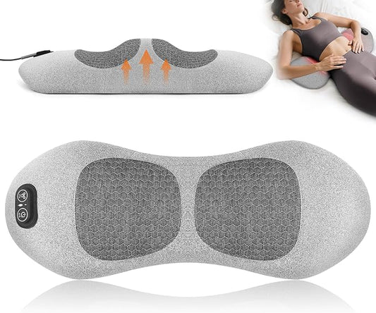 3 in 1 Lower Back Massager - Electric Lumbar with Heat, Vibration,Traction,Lumbar Support Pillow for Lower Back Pain Relief,Deep Tissue Relaxation, Grey FSA Eligible/HSA Eligible