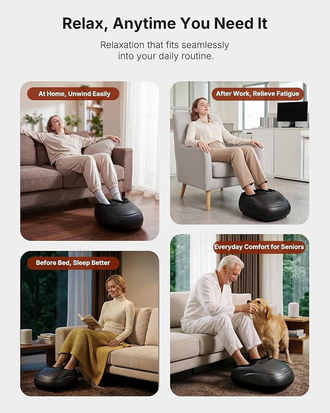 KNQZE Shiatsu Foot Massager with Heat, Compression, Deep Kneading Foot Massage for Plantar Fasciitis Relief, Remote Control, Multi Massage Modes, Auto Shut-Off Timer, FSA Eligible, Fathers Day Gift
