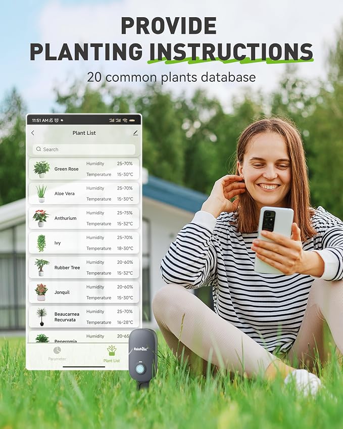 RAINPOINT WiFi Water Timer and Bluetooth 2-in-1 Soil Moisture & Air Temp Meter
