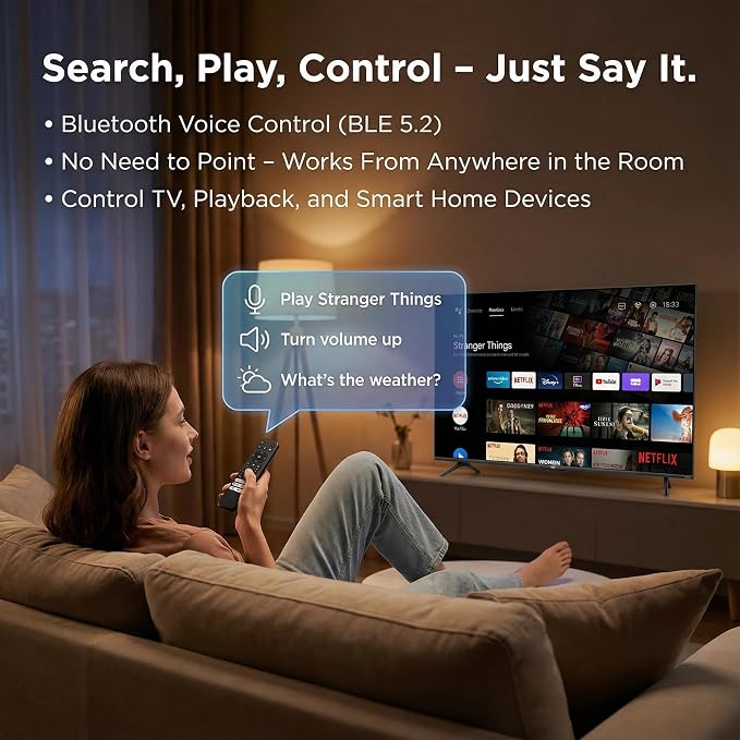 TCL Google TV Voice Remote Replacement - RC813 Bluetooth Controller with 6 Shortcut Keys Compatible with TCL Q6/Q7/QM8/S3/S4 Series（Not Applicable to Roku TV）
