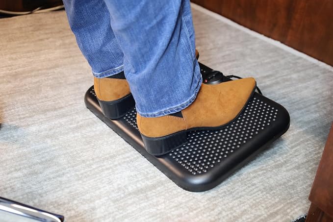 Cozy Products Toasty Toes Foot Warmer, Ergonomic Heated Footrest with 3 Adjustable Positions and 2 Heat Settings, Portable Space Heater, 105 Watts, Black, 12" x 18" x 5"