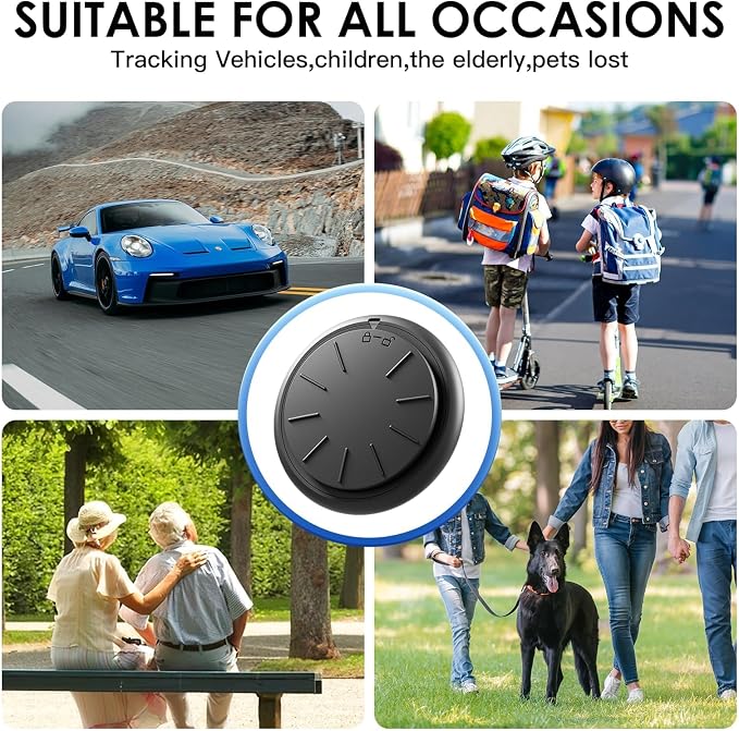1PCS Black Tracker Device for Vehicles,Real Time GPS Car Tracker Work with Find My(iOS Only),No Monthly Fee Anti-Theft Car Locator,Hidden Car GPS Tracker with White Magnetic Case