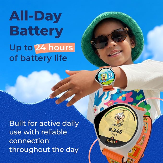 Kids Smart Watch with GPS Tracker Up to 24H Battery Work, SOS, & Parental Controls Smartwatch, Kid Phone Call and Text, Boys & Girls, 4G Smart Watch for Kids Requires Data Plan - First Month Free